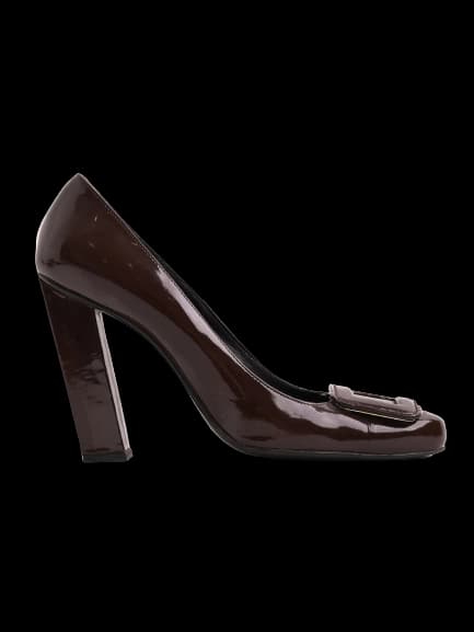 Roger Vivier Orange Leather High Heel Pumps