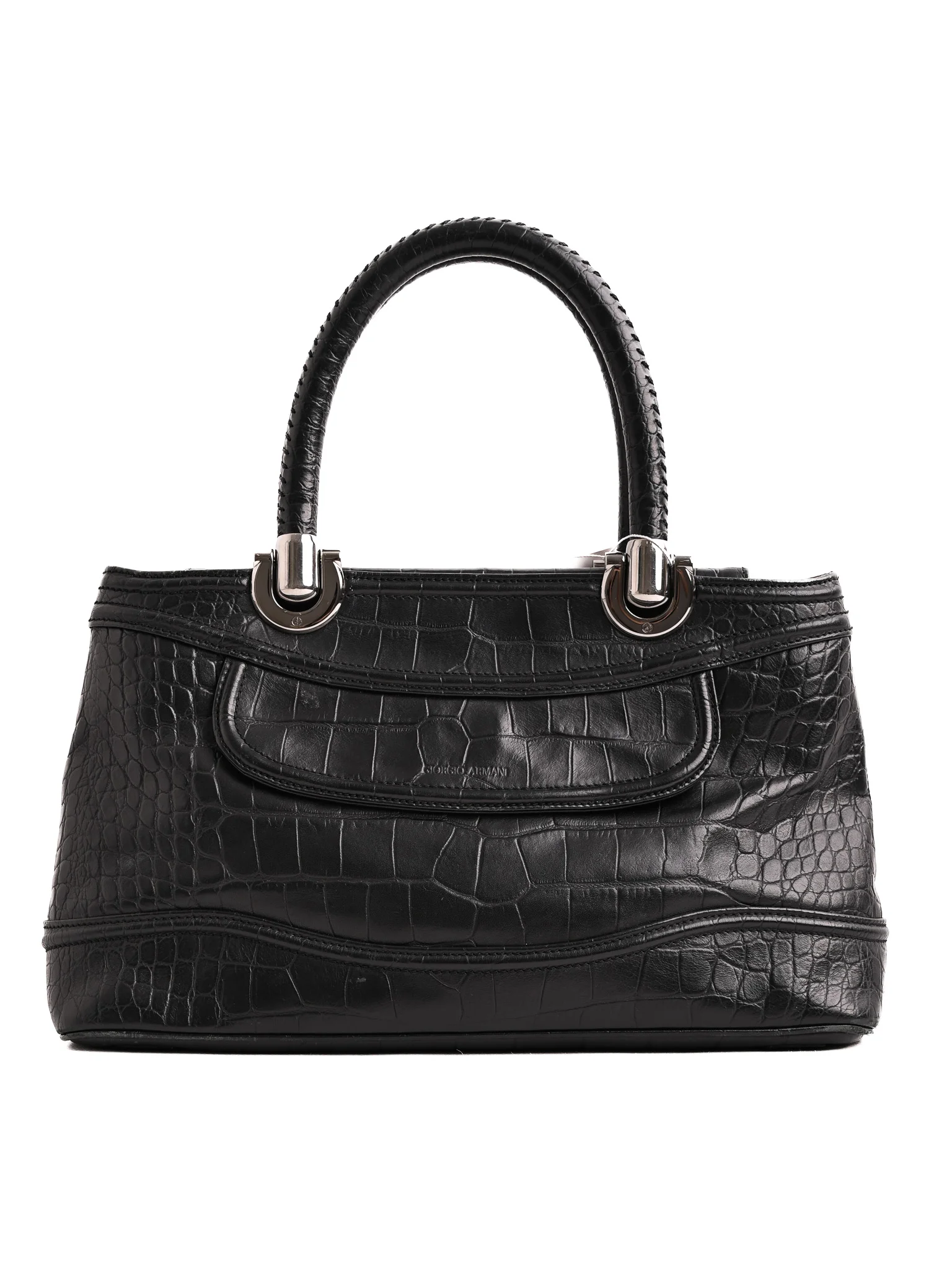Giorgio Armani Black Leather Everyday Bag — 2