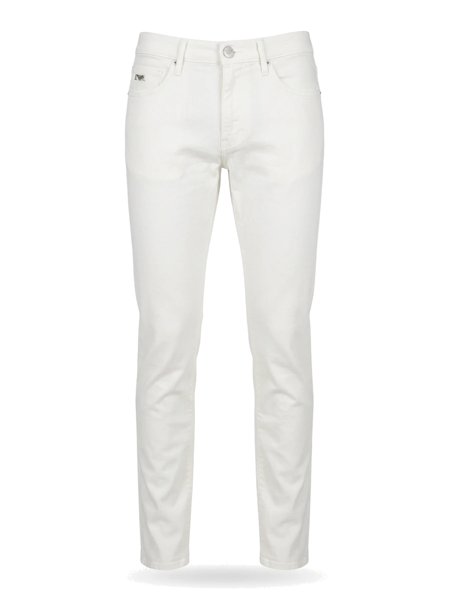 Emporio Armani White Cotton Tapered Jeans — photo 1