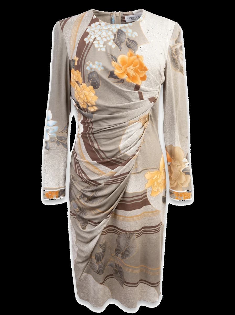 Leonard Silk Long Sleeve Dress