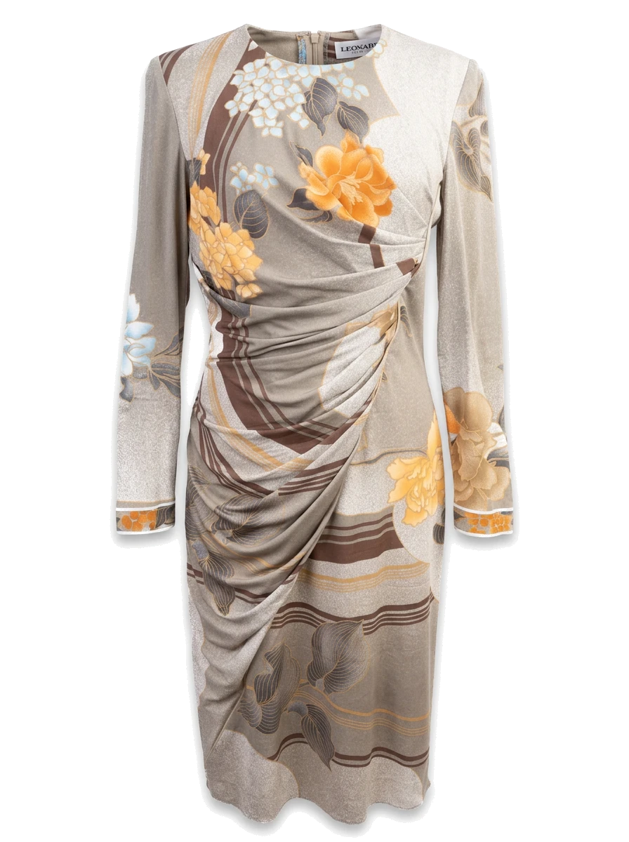 Leonard Silk Long Sleeve Dress — 1