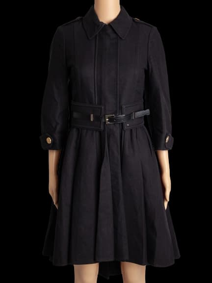 Elisabetta Franchi Black Polyester Trench Coat
