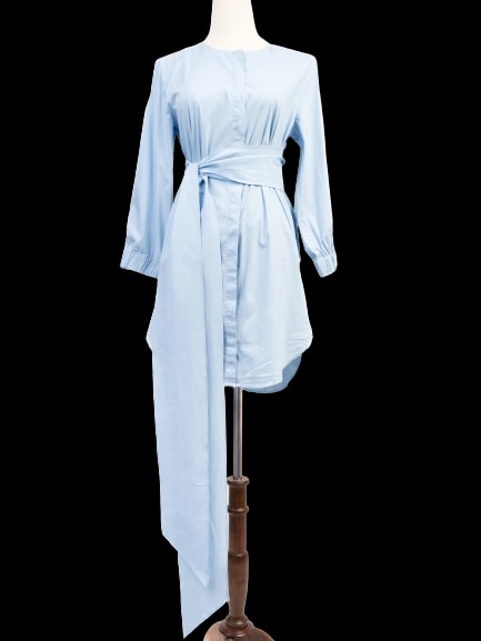 Marella Blue Cotton Shirt Dress — 1