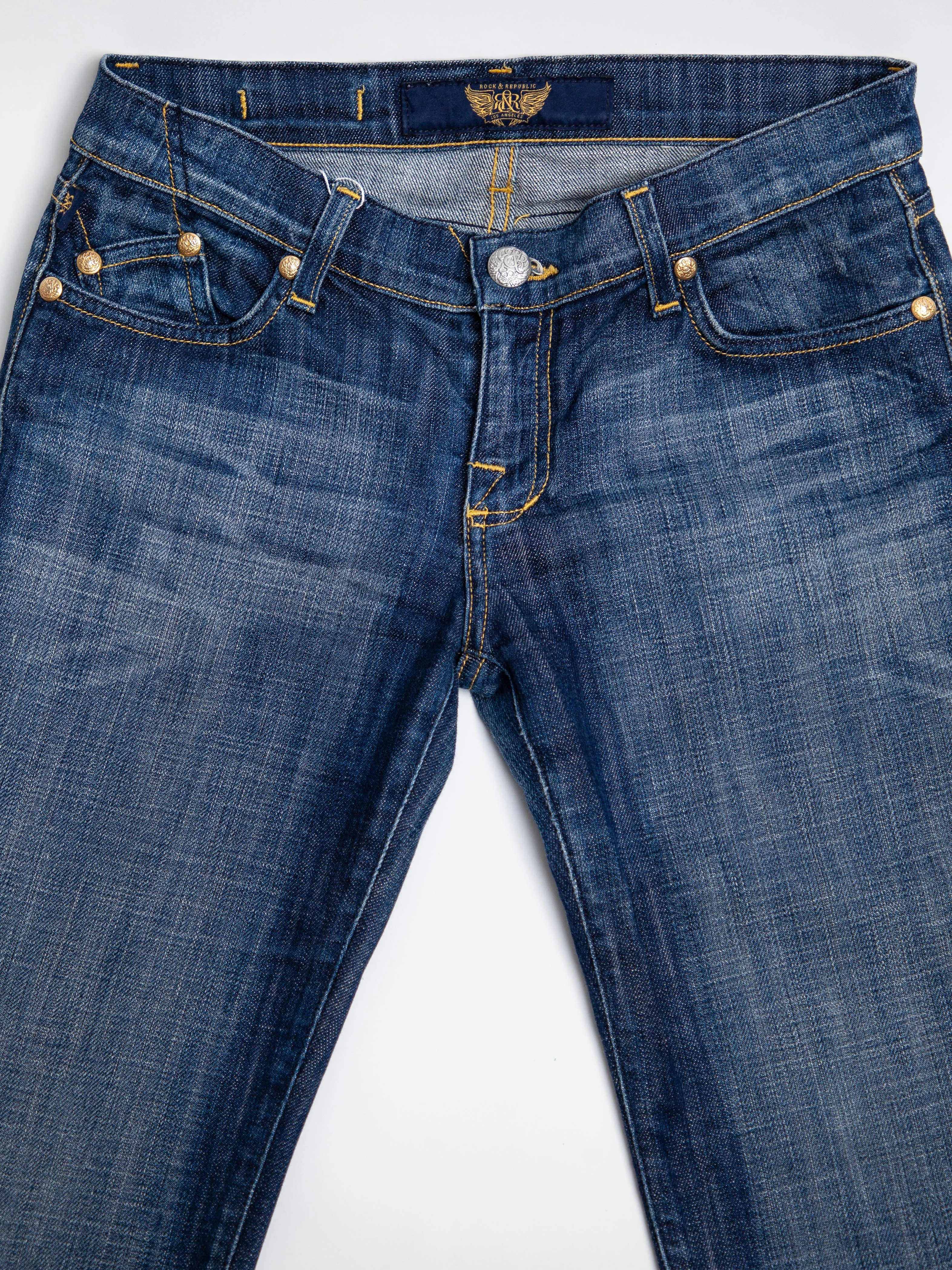 Rock &Republic Blue Cotton Flare Jeans — 3