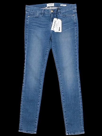 Frame Blue Cotton Skinny Jeans — 1