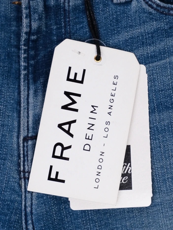 Frame Blue Cotton Skinny Jeans — 3