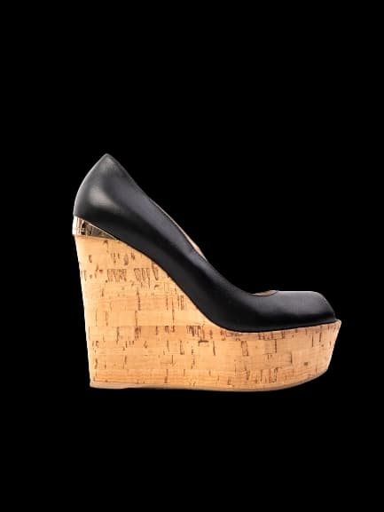 R&Renzi Black Leather Platform Sandals