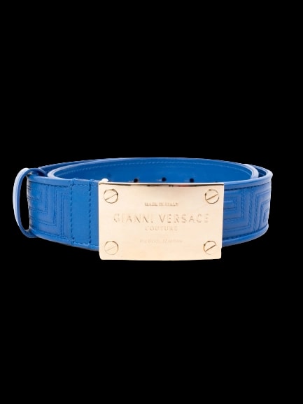 Versace Blue Leather Belt — 1