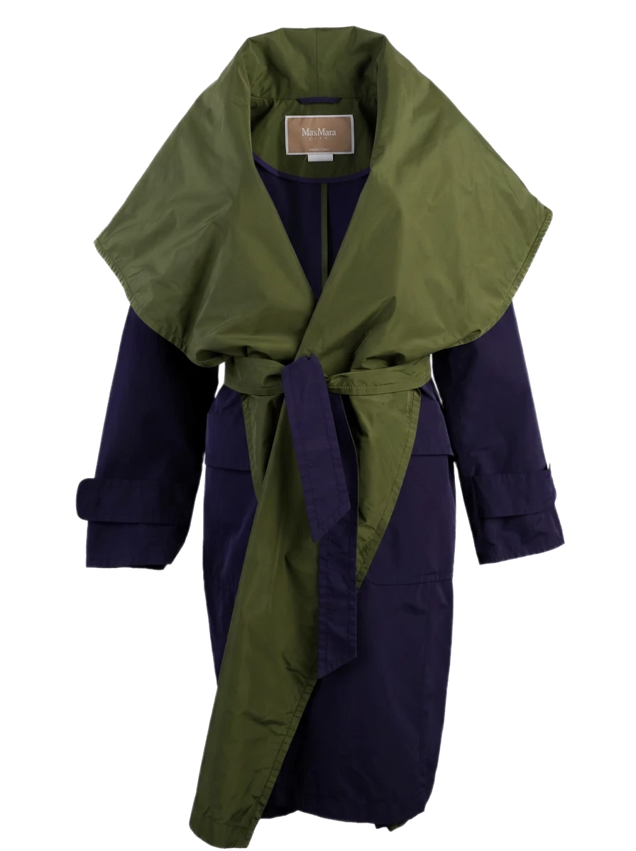 Max Mara Blue Polyester Coat — 1