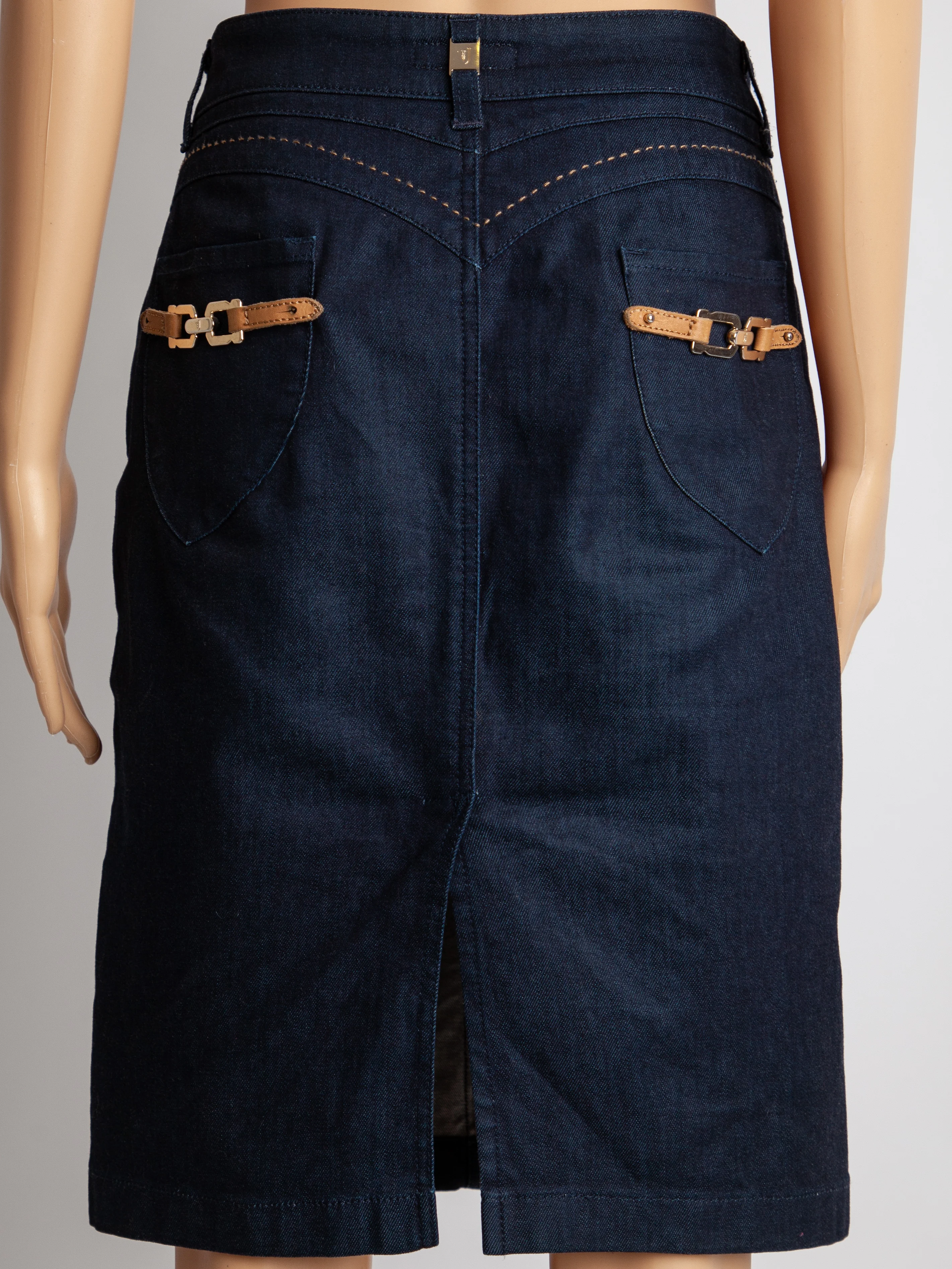 Trussardi Blue Cotton Denim Skirt — 2