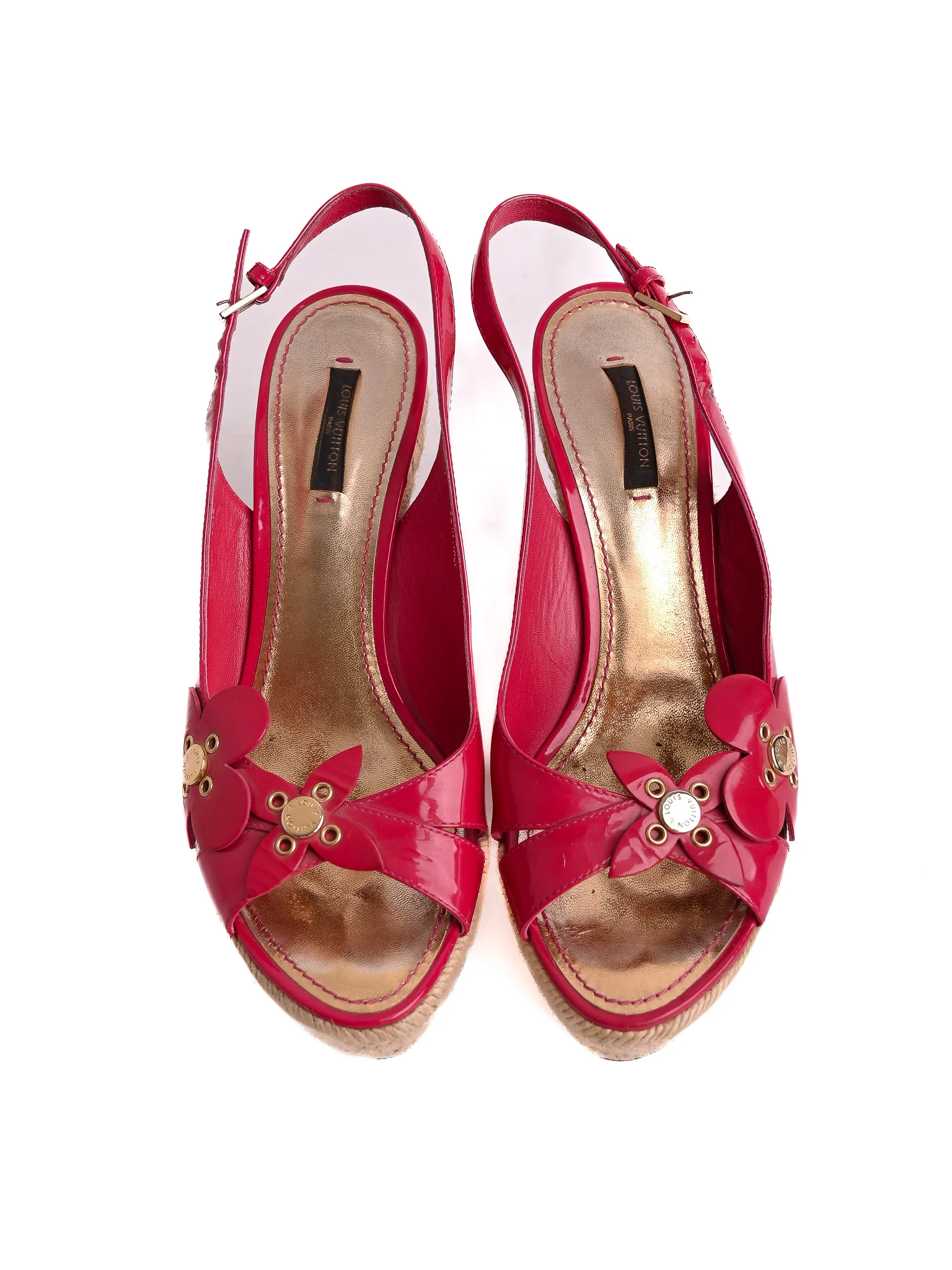 Louis Vuitton Pink Lacquer Platform Sandals — 3
