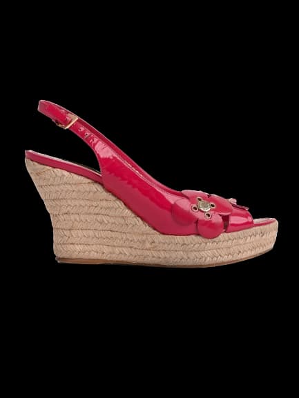 Louis Vuitton Pink Lacquer Platform Sandals