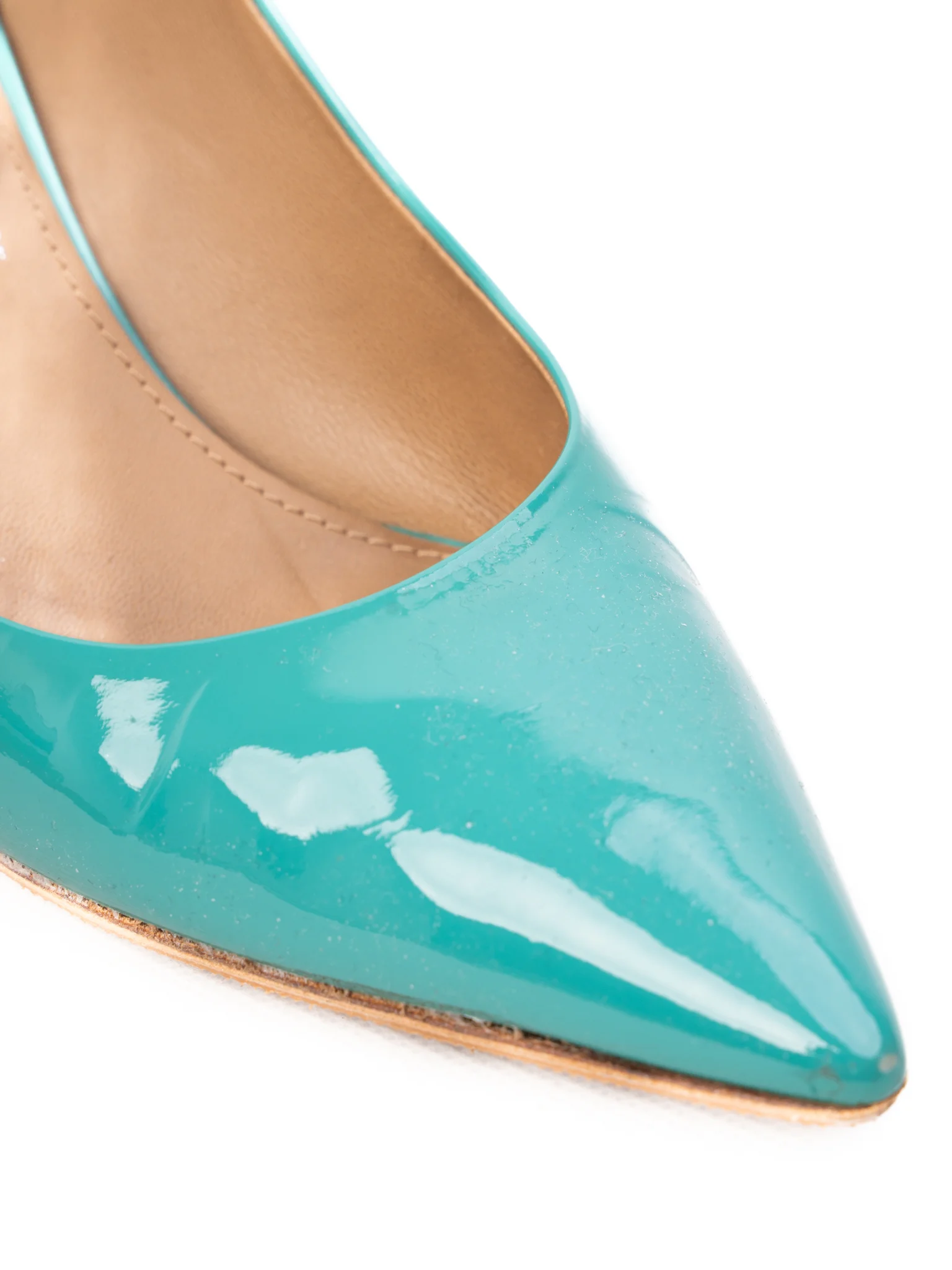 Salvatore Ferragamo Blue Lacquer Mid Heel Pumps — 3