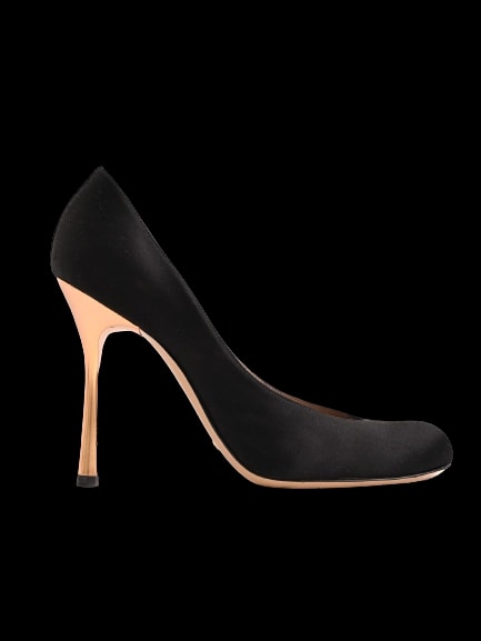 Emporio Armani Black Leather High Heel Pumps — 1