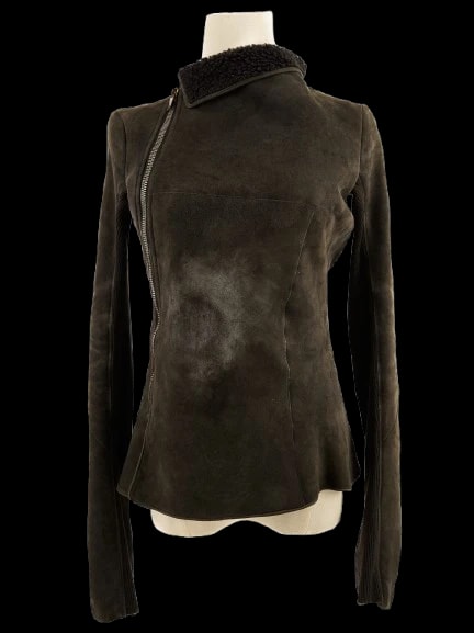 Rick Owens Gray Leather Jacket — 2