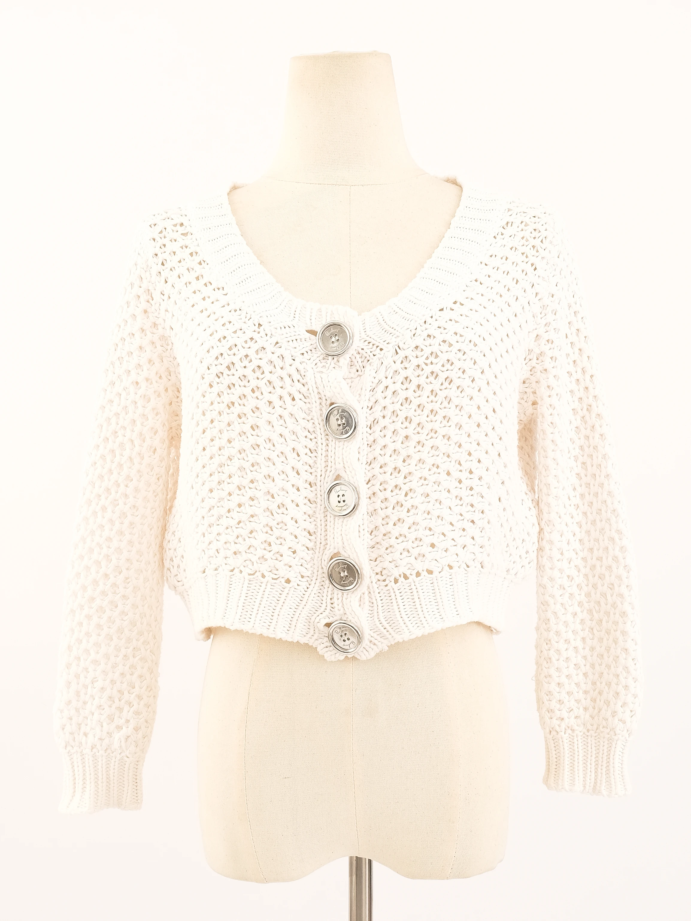 Burberry White Cotton Cardigan — 3