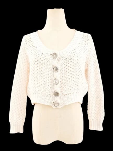 Burberry White Cotton Cardigan — photo 1