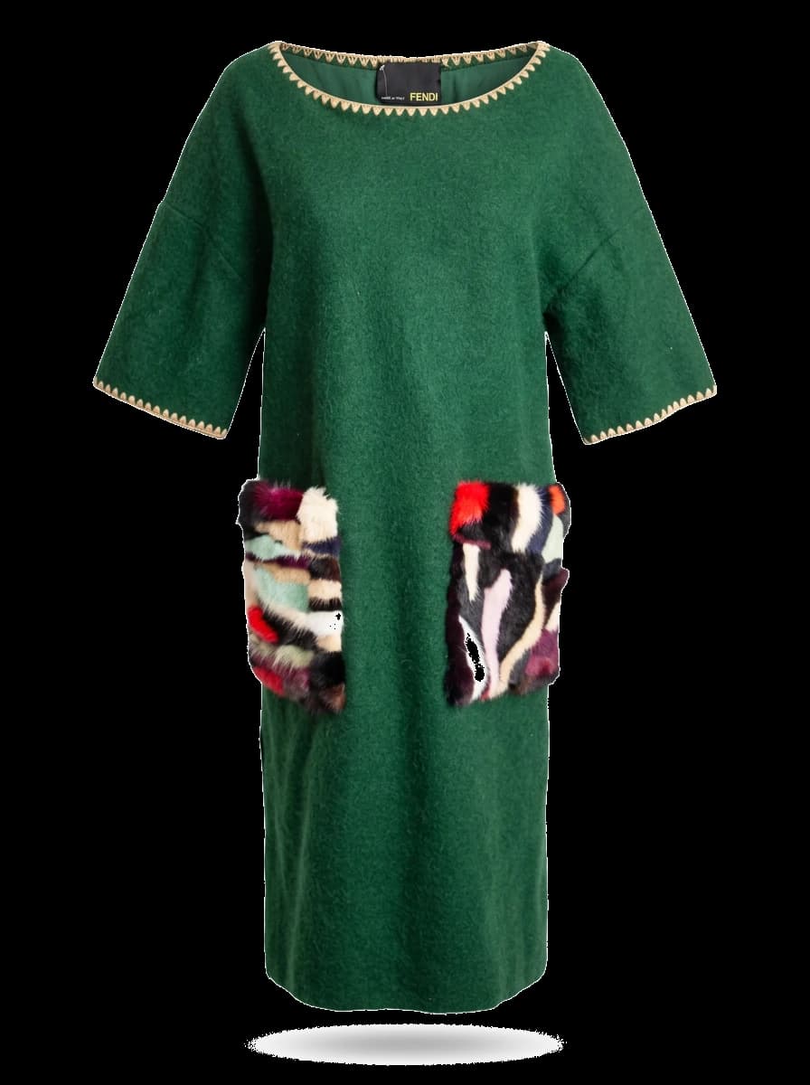 Fendi Green Alpaca wool Sweater Dress — photo 1