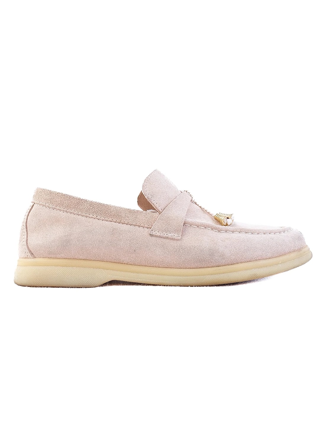 Designer White Leather Moccasins — 3