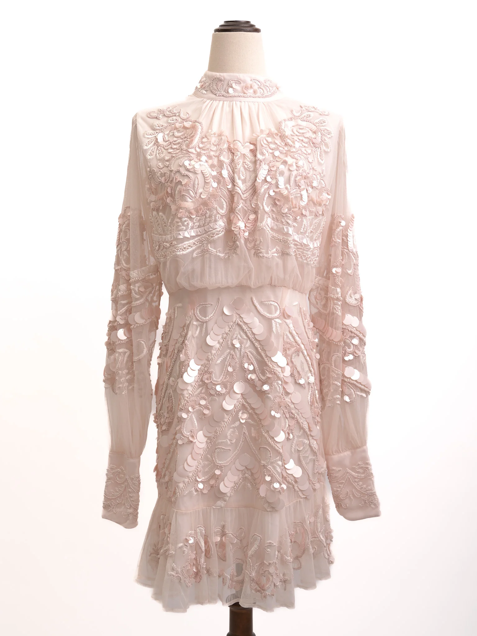 Karen Millen Pink Nylon Long Sleeve Dress — 3