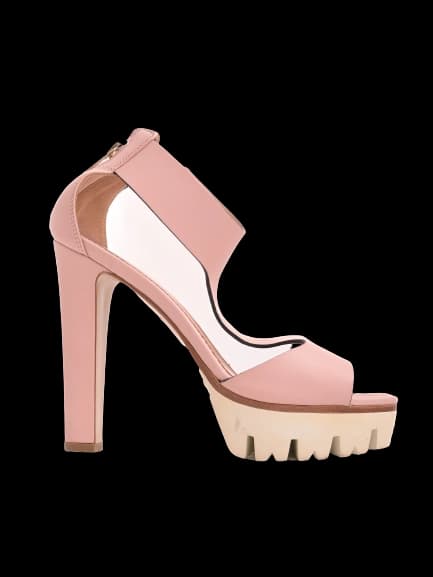 Lesilla Pink Leather High Heel Sandals
