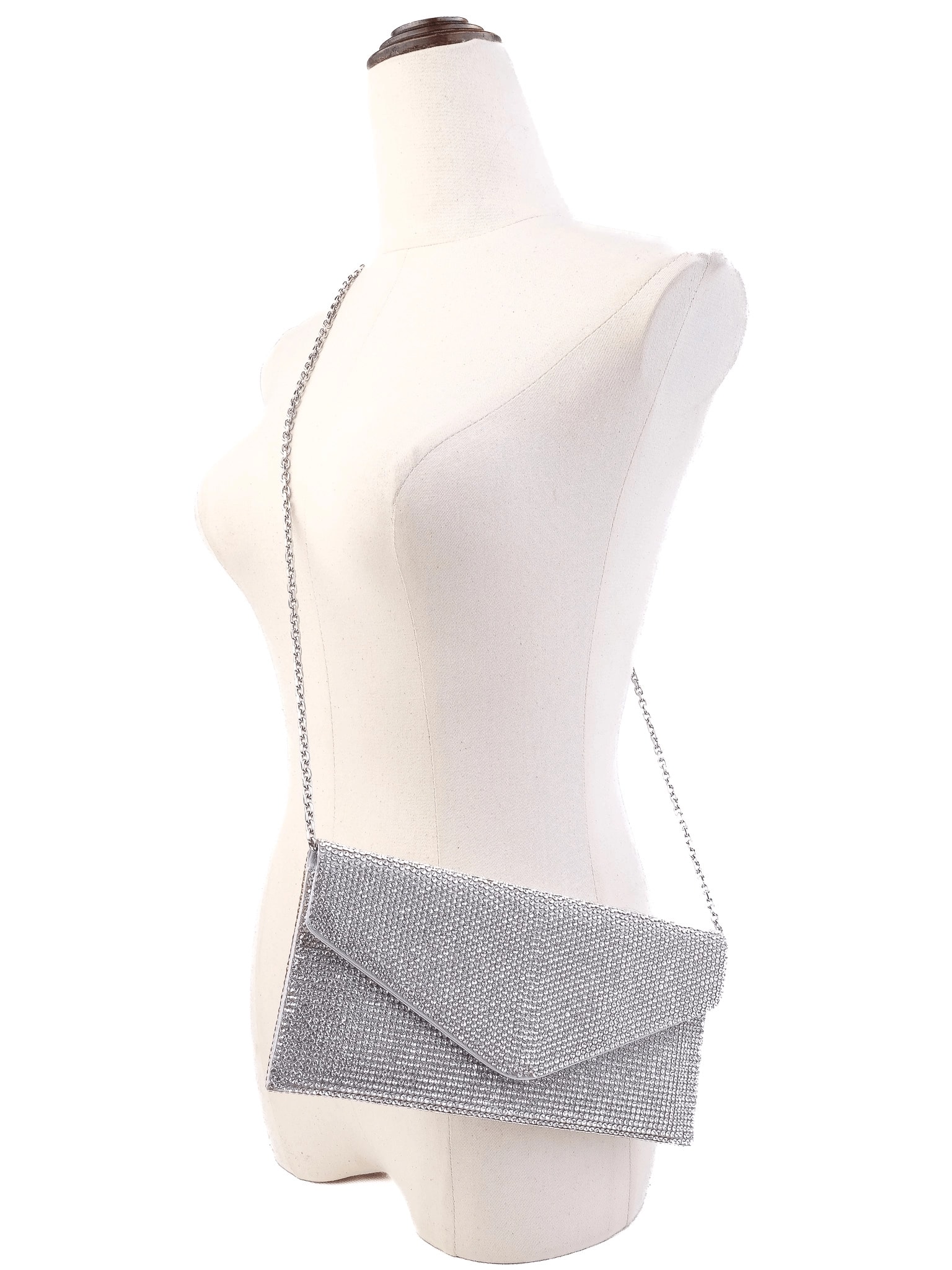 Designer Gray Leather Evening Bag — 2