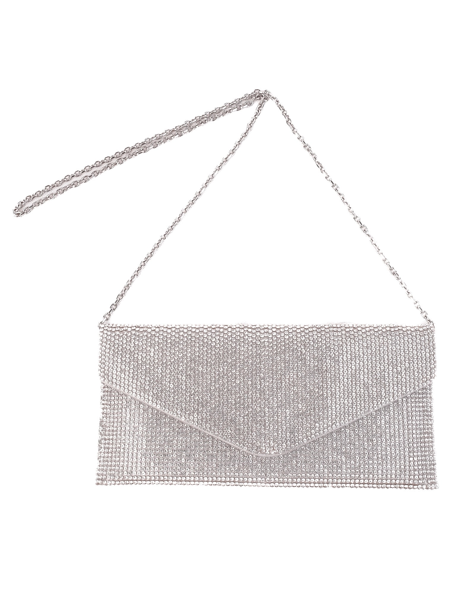 Designer Gray Leather Evening Bag — 3