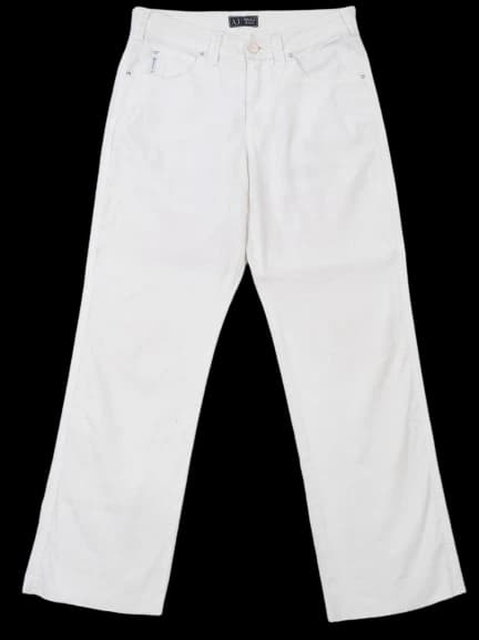Armani Jeans White Cotton Trousers