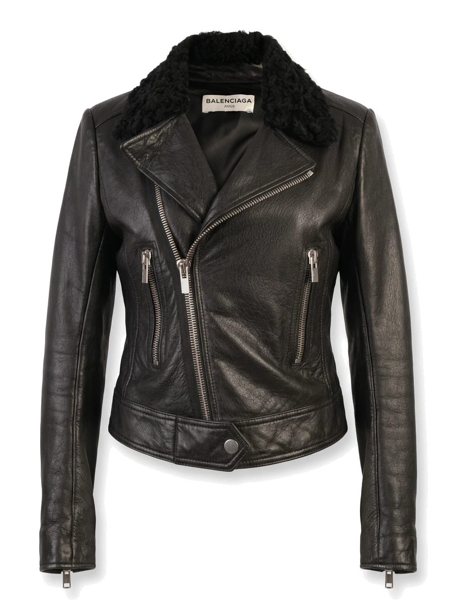 Balenciaga Black Leather Jacket — 1
