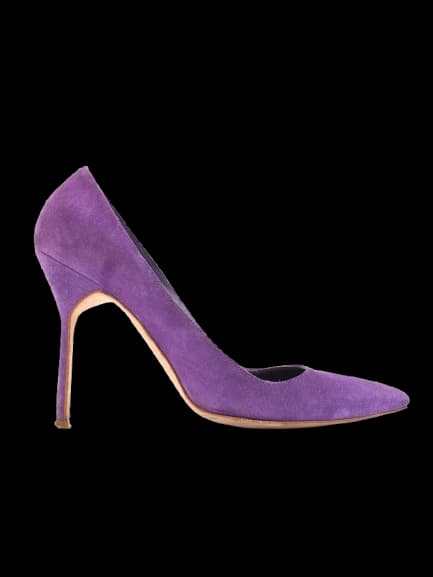 Manolo Blahnick Purple Leather Pumps — photo 1