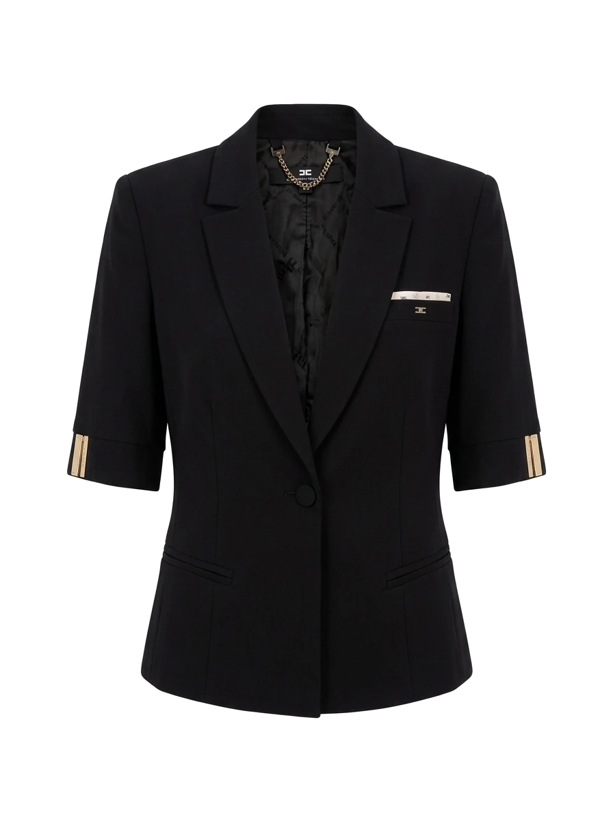 Elisabetta Franchi Black Polyester Blazer — 1