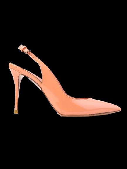 Lesilla Orange Leather Low Heel Sandals