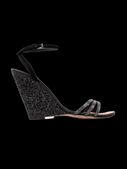 Sebastian Black Leather Platform Sandals
