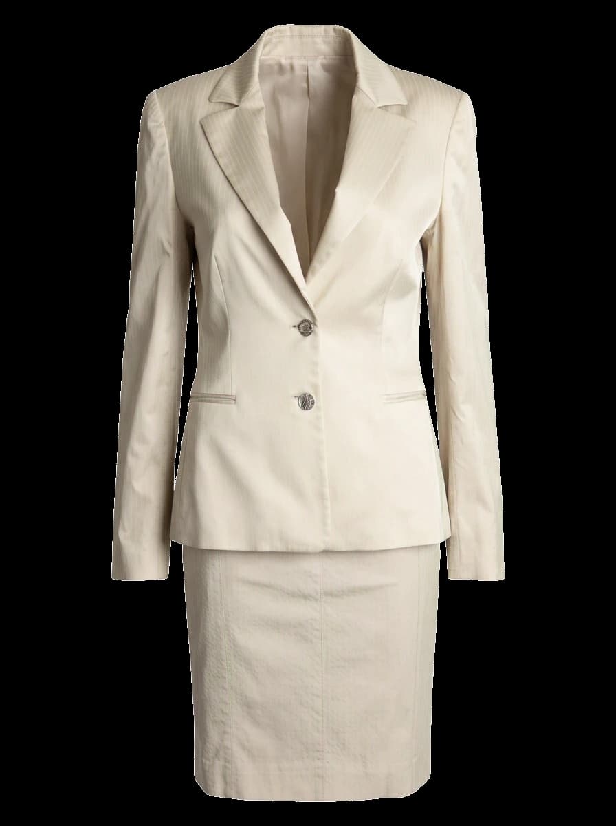 Versace White Viscose Skirt Suit