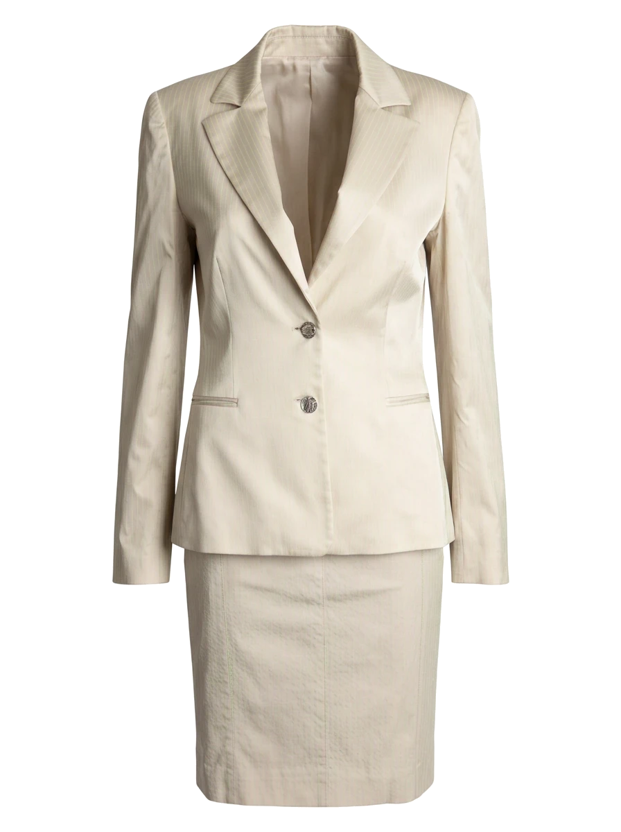 Versace White Viscose Skirt Suit — 1