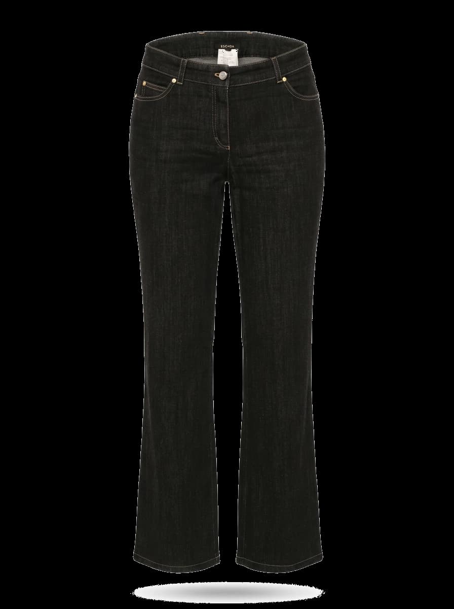 Escada Black Cotton Straight Jeans