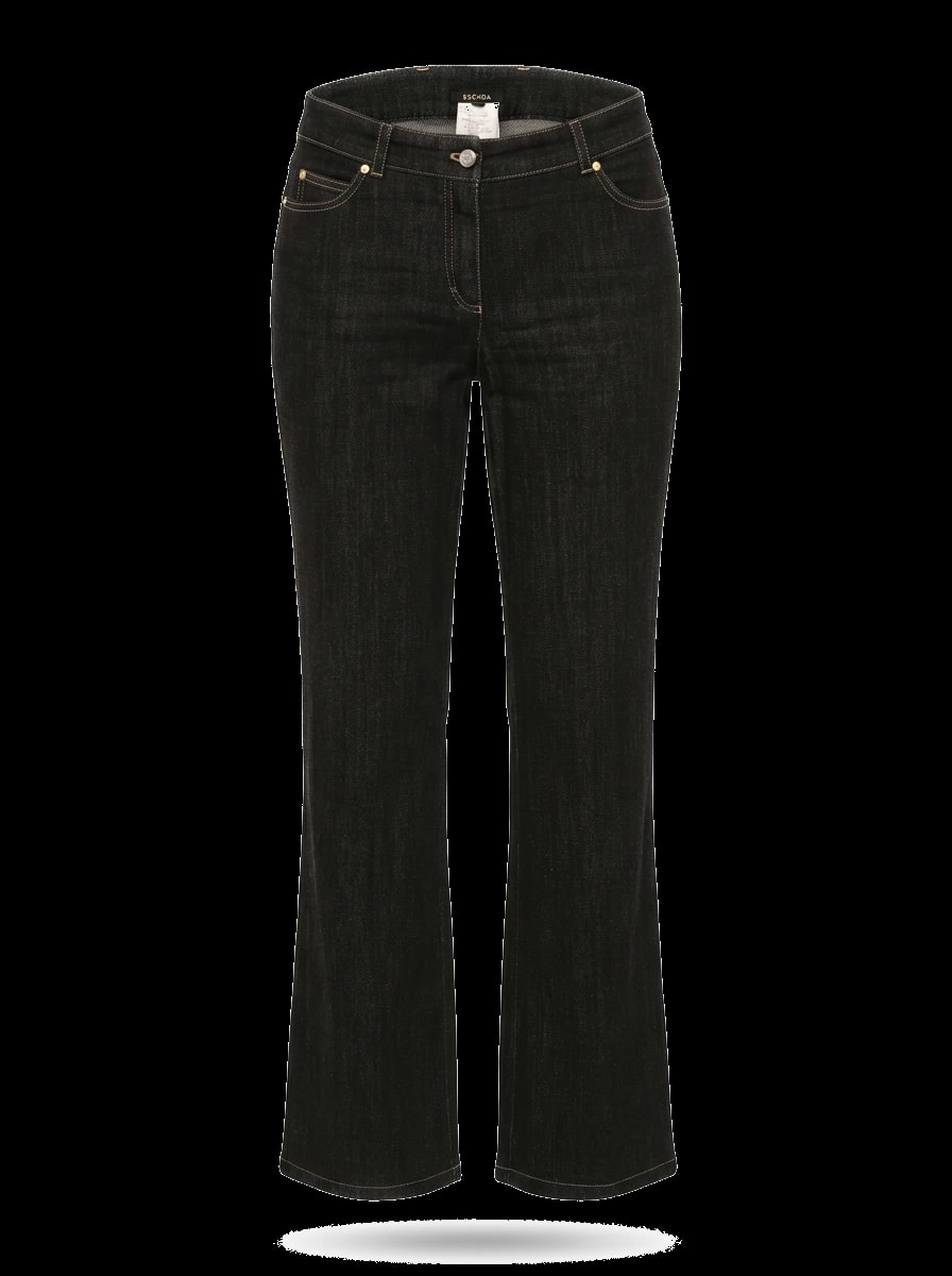 Escada Black Cotton Straight Jeans — 1