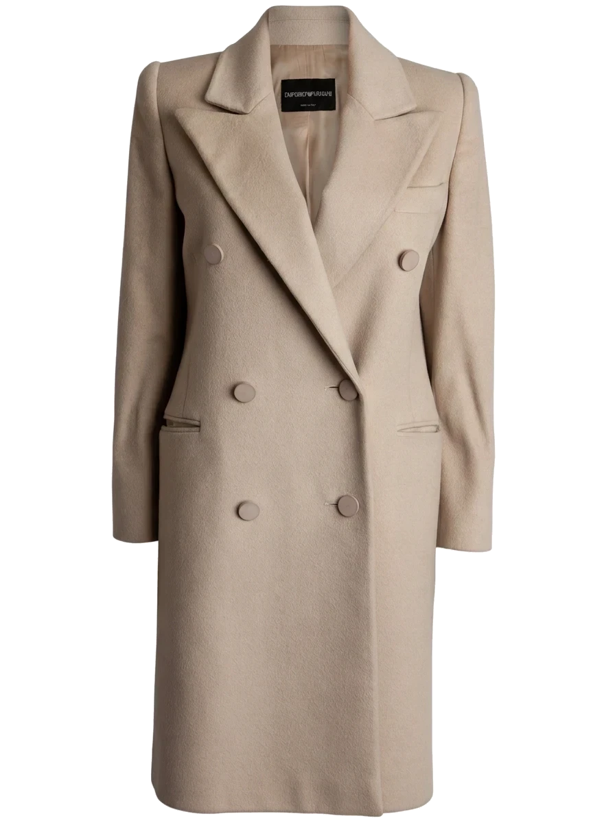 Emporio Armani White Cashmere Coat — 1