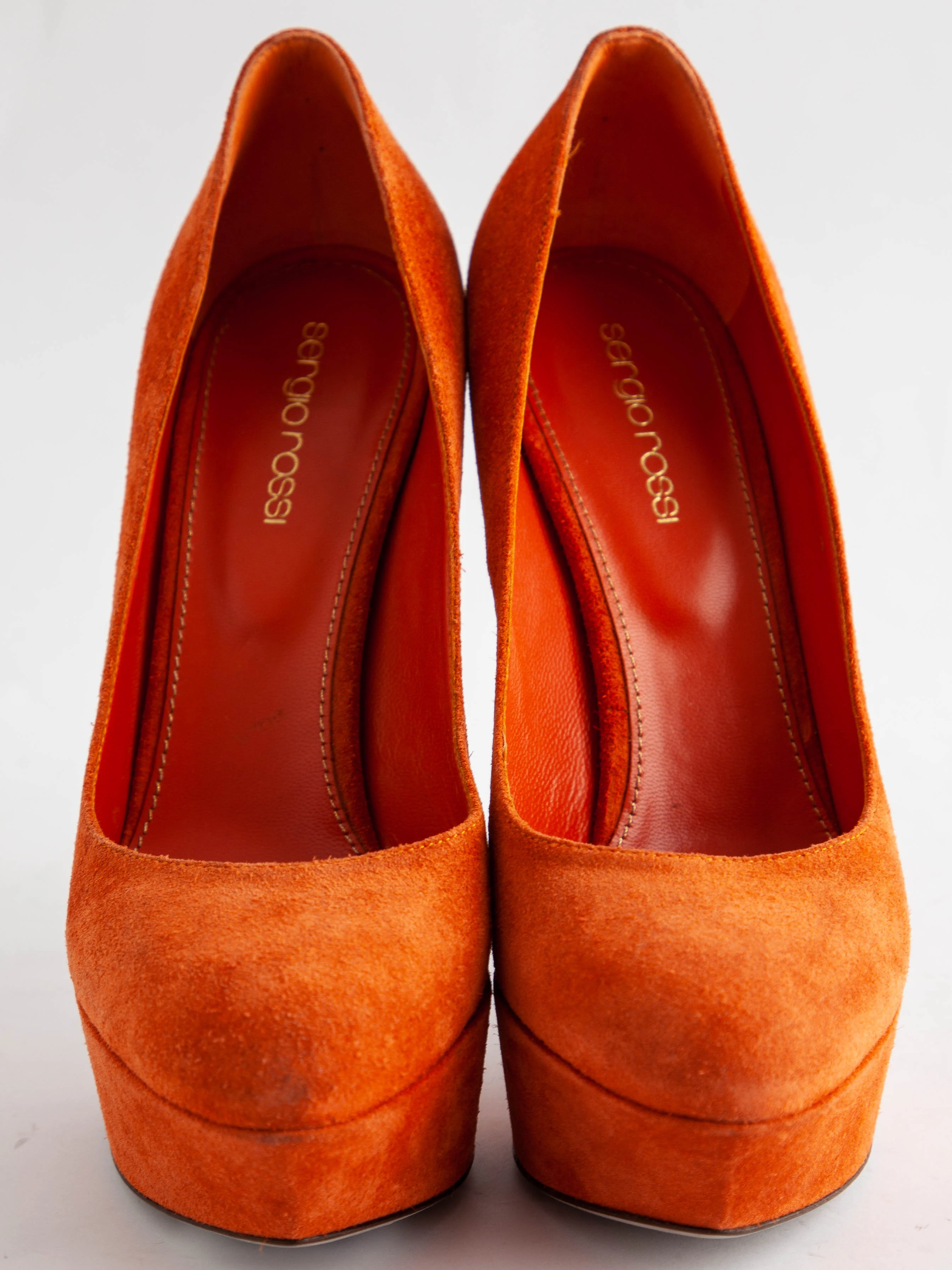 Sergio Rossi Orange Genuine suede High Heel Pumps — 3