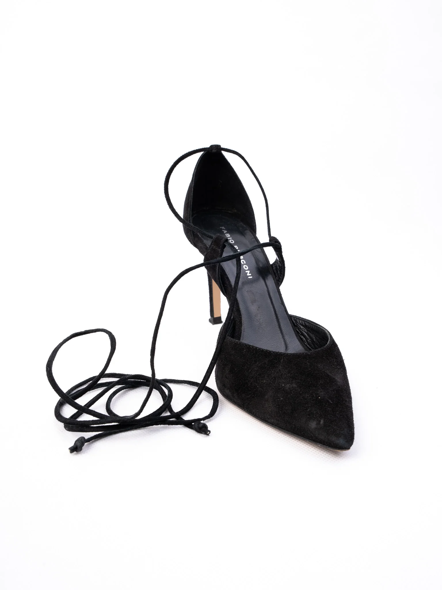Fabio Rusconi Black Leather Low Heel Sandals — 3