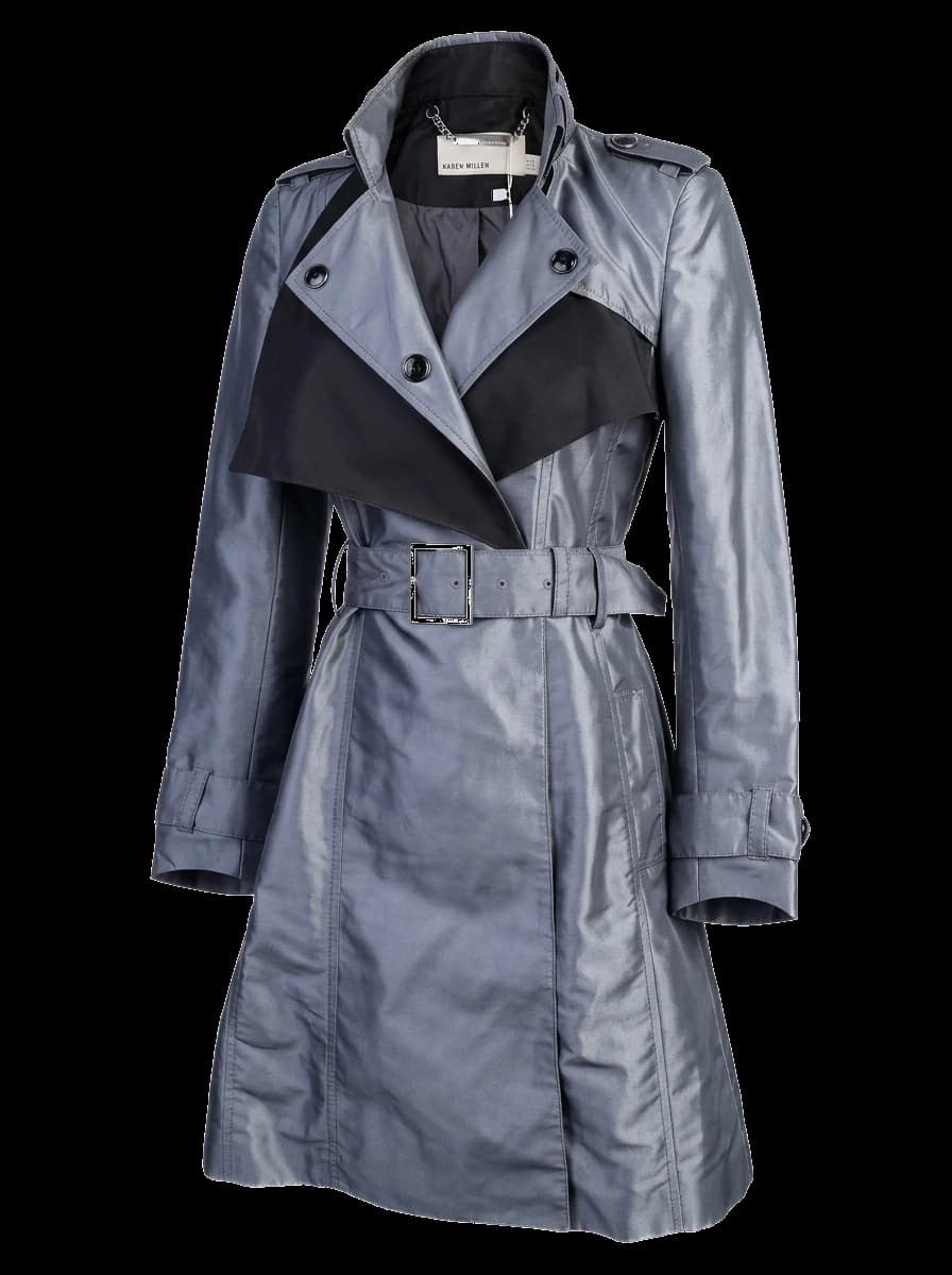 Karen Millen Gray Polyester Trench Coat — photo 1