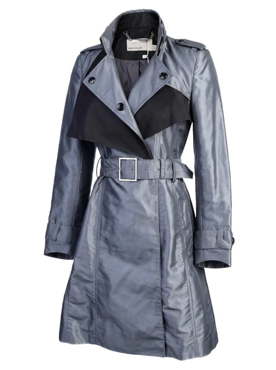 Karen Millen Gray Polyester Trench Coat — 1