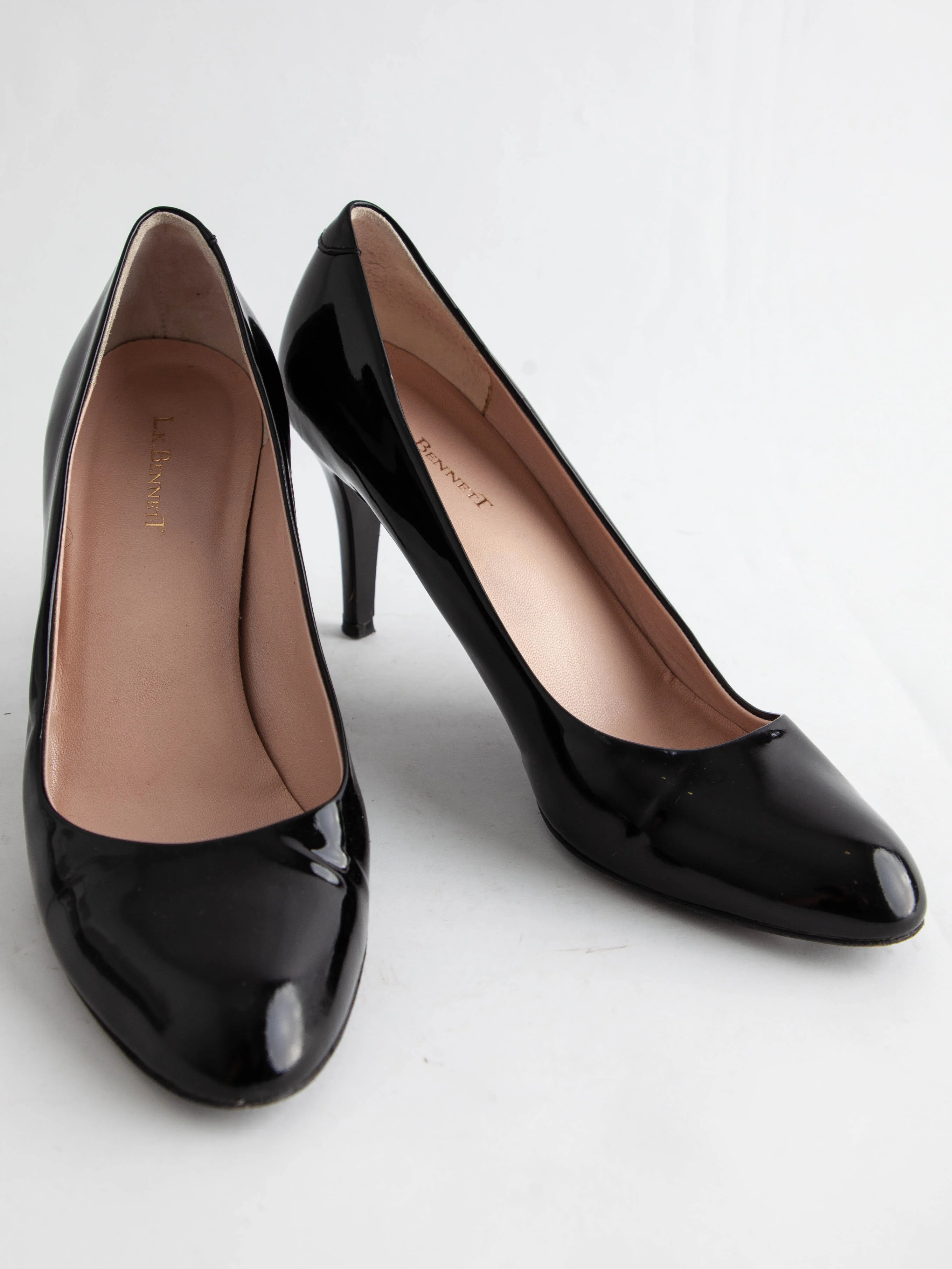 L.K.Bennett Black Leather Low Heel Pumps — 2