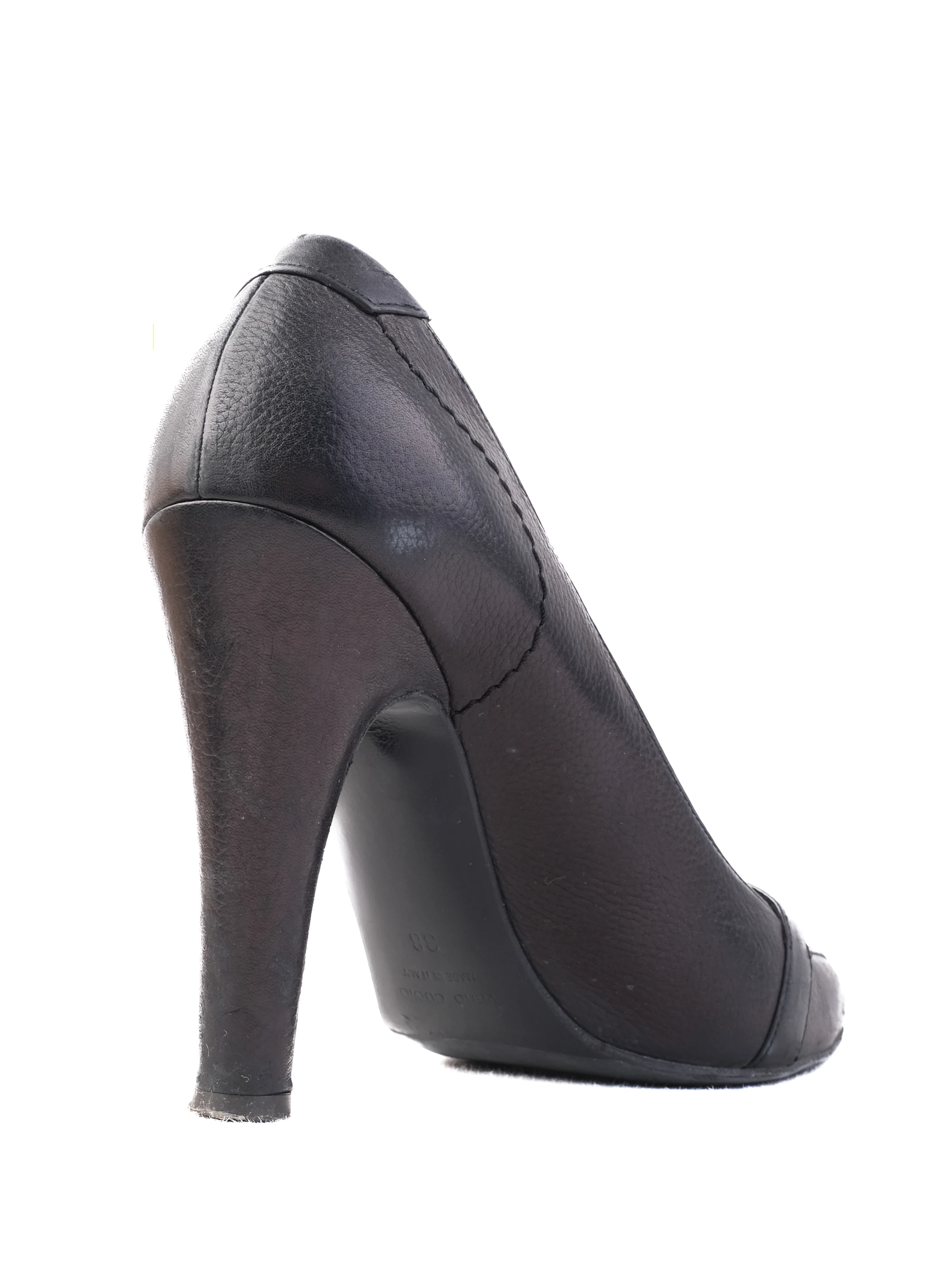 Ferre Black Leather Pumps — 2