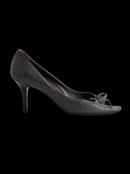 Dior Gray Leather Low Heel Pumps — photo 1