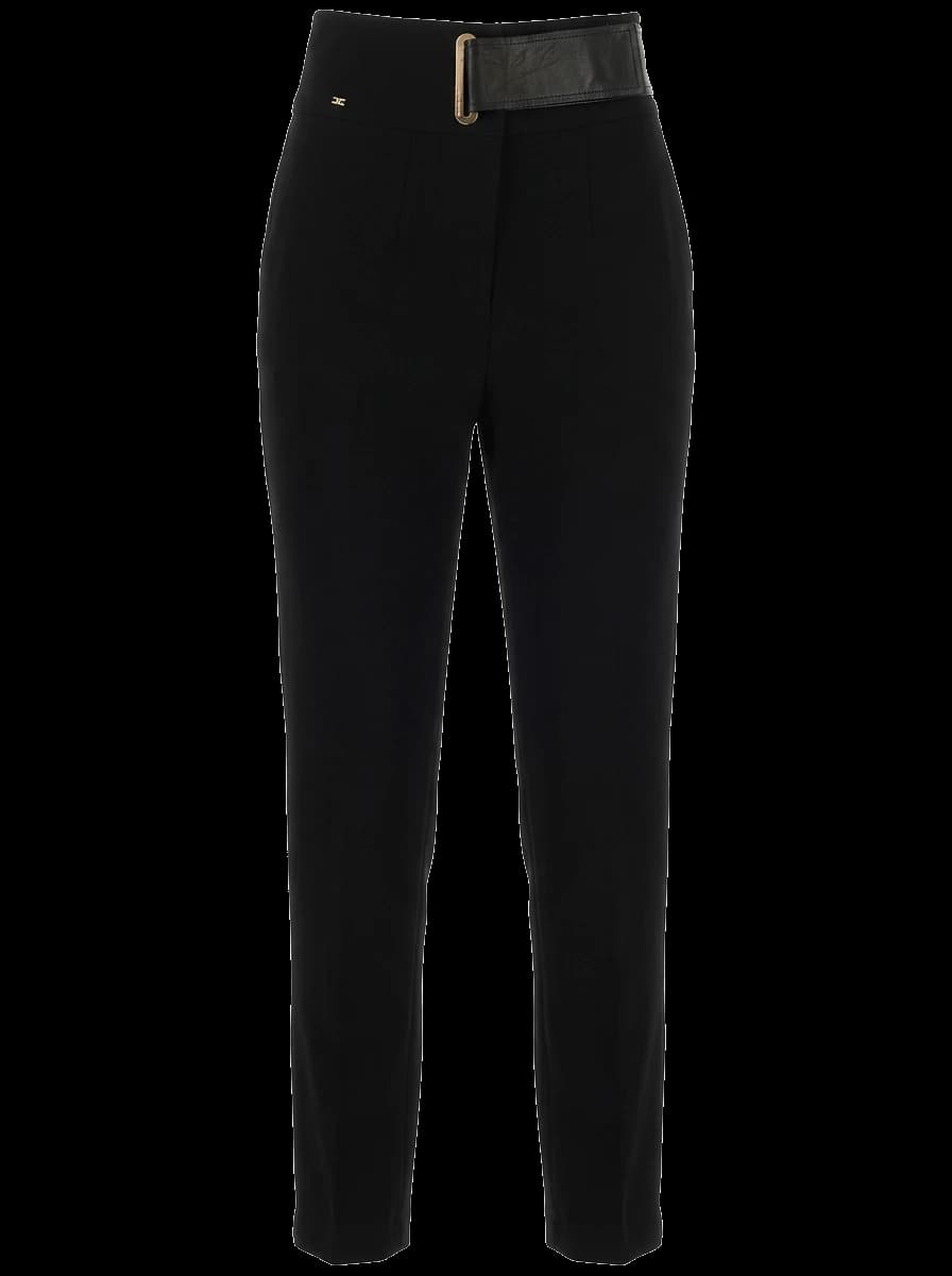 Elisabetta Franchi Black Viscose Trousers