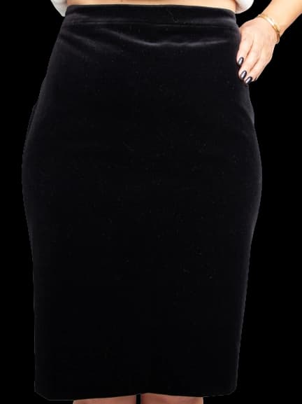 Escada Black Velvet Pencil Skirt