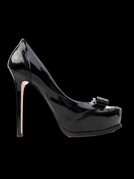 Salvatore Ferragamo Black Leather High Heel Pumps