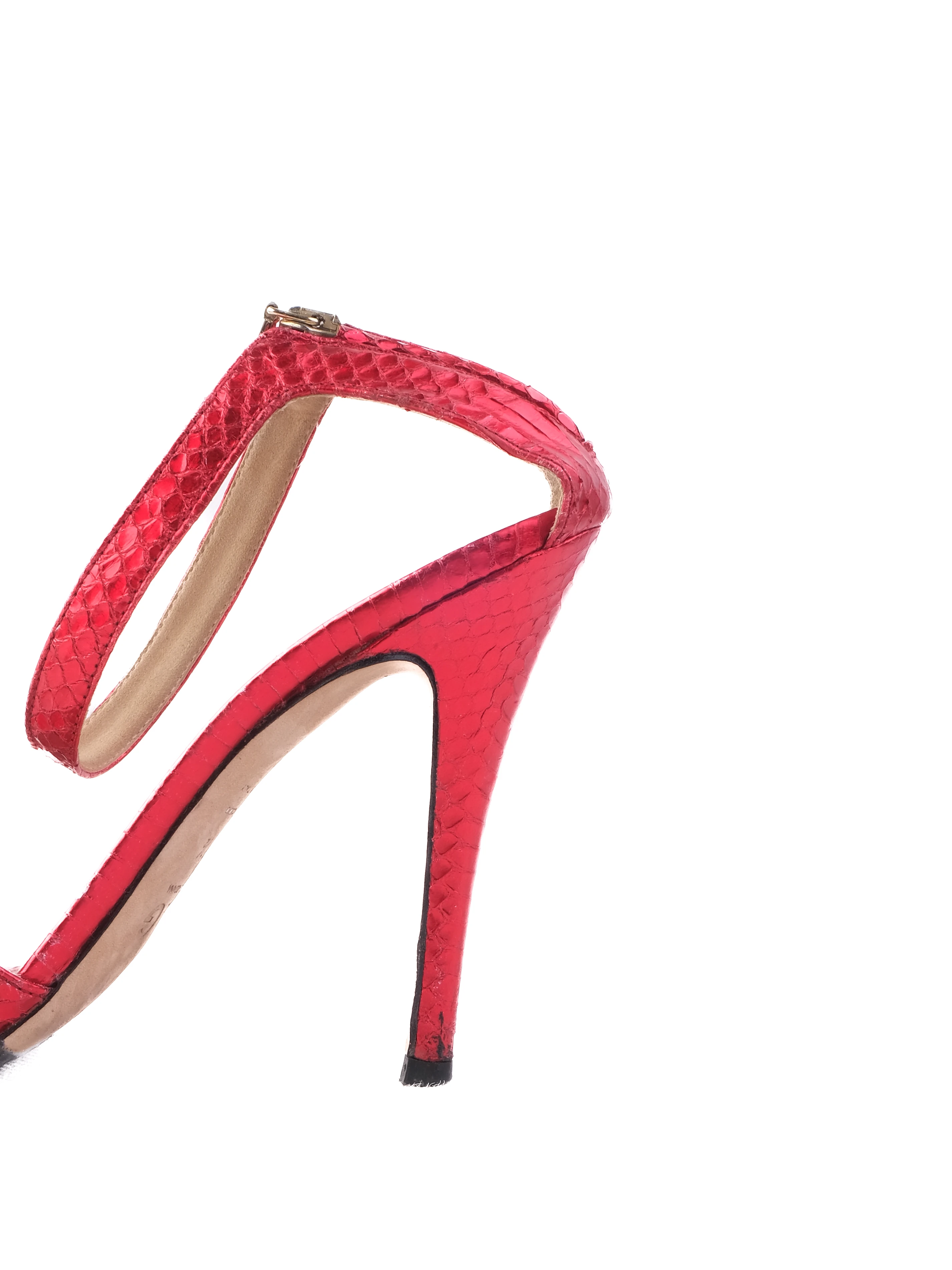 Dolce Gabbana Red Leather Sandals — 3