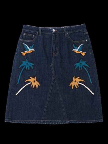 Victoria Bekcham Blue Cotton Pencil Skirt — photo 1
